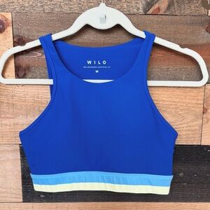 Wilo the Label Women's Contra Sports Bra Cobalt Blue Ribbed Athletic